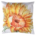 Cuscino tessuto con girasole bianco cm 43x43