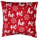 Cuscino tessuto con scritte rosso cm43x43h12