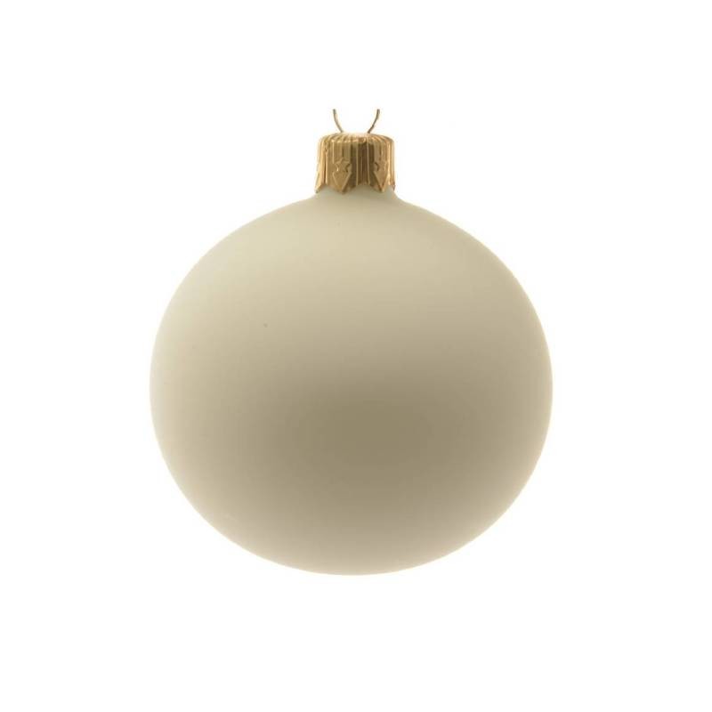  Decorazione Albero Di Natale Pallina In Vetro  Bianco Opaco D. 15 Cm  1 Pz