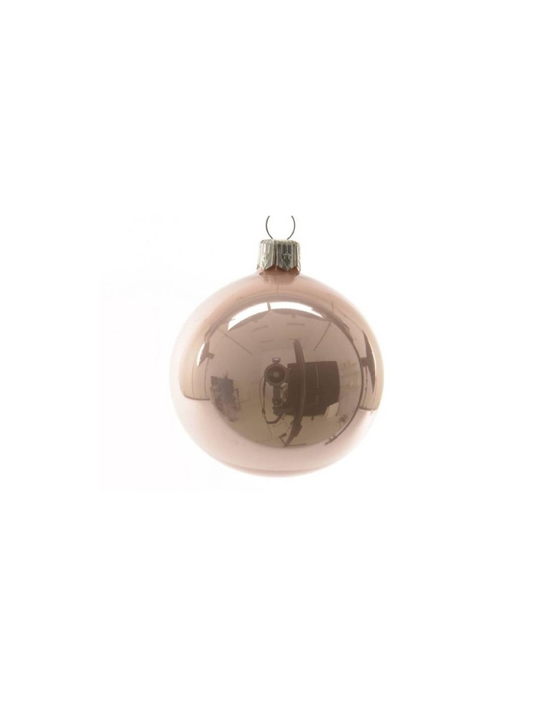 Box Da 6 Decorazione Albero Di Natale Pallina Bianco Opaco Vetro Cm 8