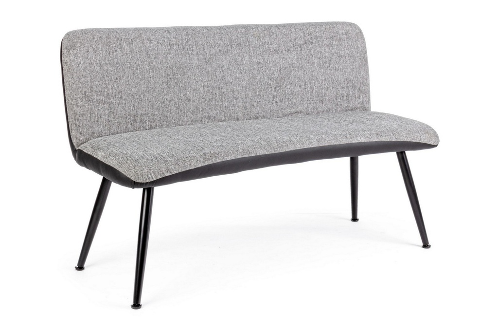 Divano 2 posti tessuto grigio Louis cm 142 x 47 x 88h