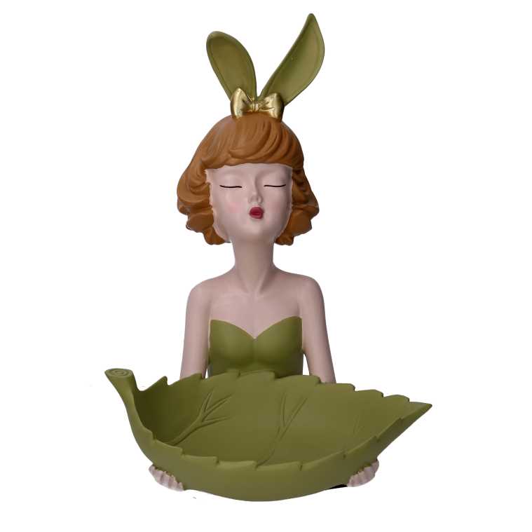 Donna resina svuotatasche verde cm 24x26h32