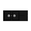 Enigma D200 lavello 2 vasche e gocciolatoio nero EFFEZ