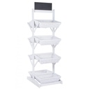 Espositore rustico Darik 8 cesti in vimini bianco