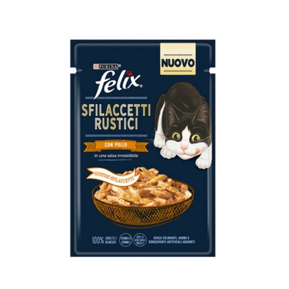 Felix Sfilaccetti Rustici in salsa con pollo Purina 80 grammi