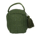 Fermaporta tessuto borsa verde quadro cm 12x10h15/20