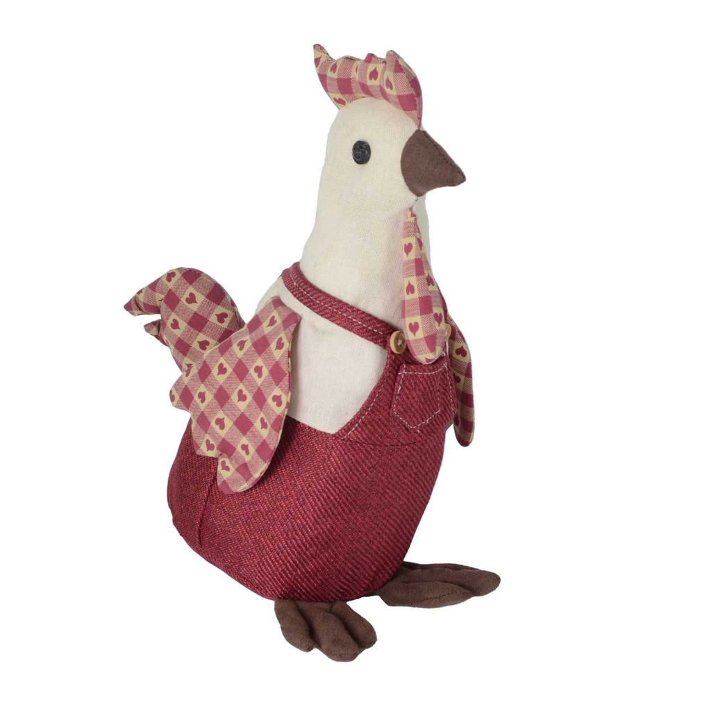 Fermaporta tessuto gallo rosso cm 27x10h28
