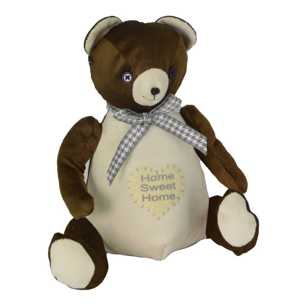 Fermaporta tessuto orso marrone cm 22x18h30