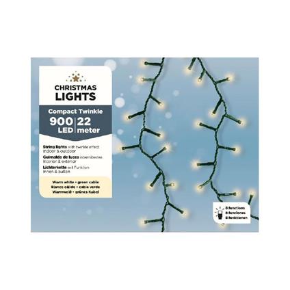 Filo 900 Led Bianco Caldo 8 Funzioni Effetto Luccichio ...