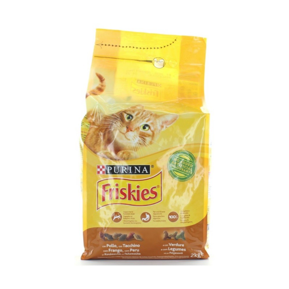 Friskies gatto crocchette con pollo, tacchino e verdure Purina 2 chilogrammi