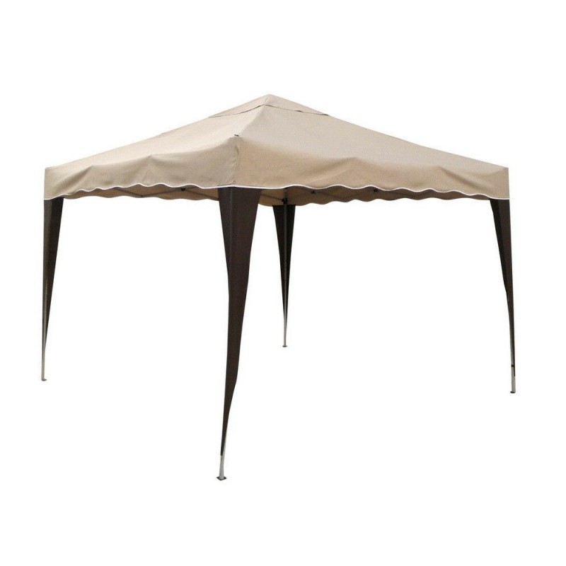 Gazebo giardino pieghevole portatile beige 3 x 3 mt
