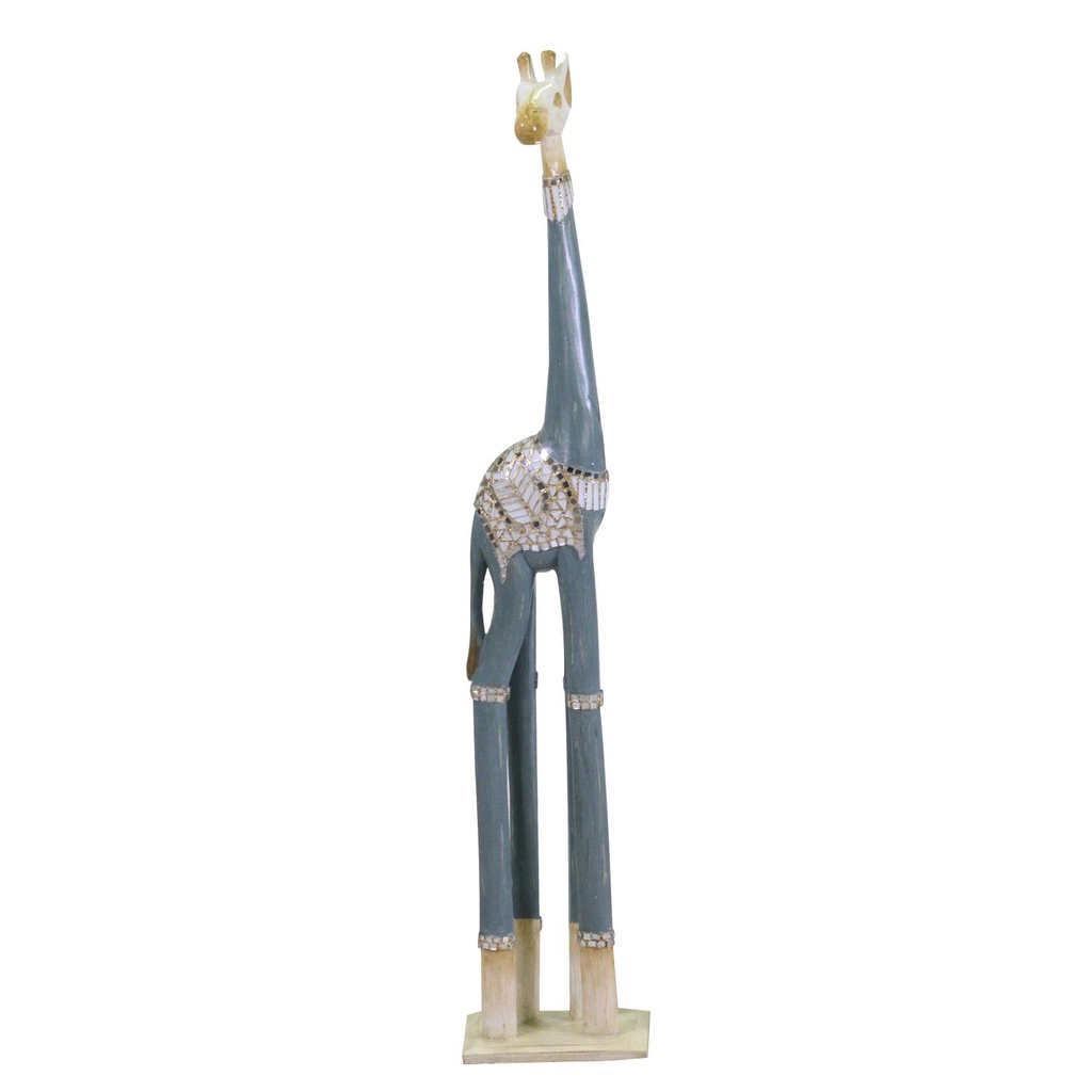 Giraffa legno azzurro bianco cm 21x19h100