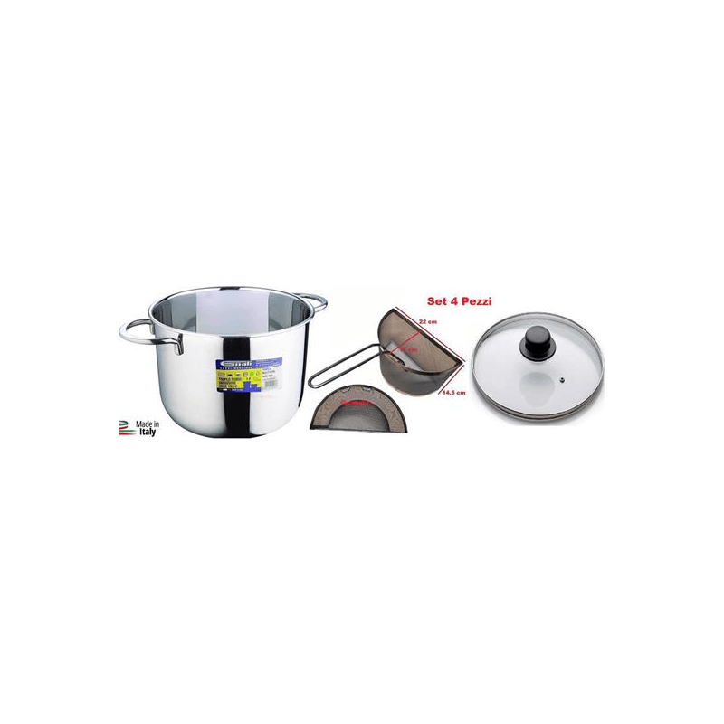 Gnali Pasta Più , Set 4 Pezzi Pentola Multicottura Cm 24 