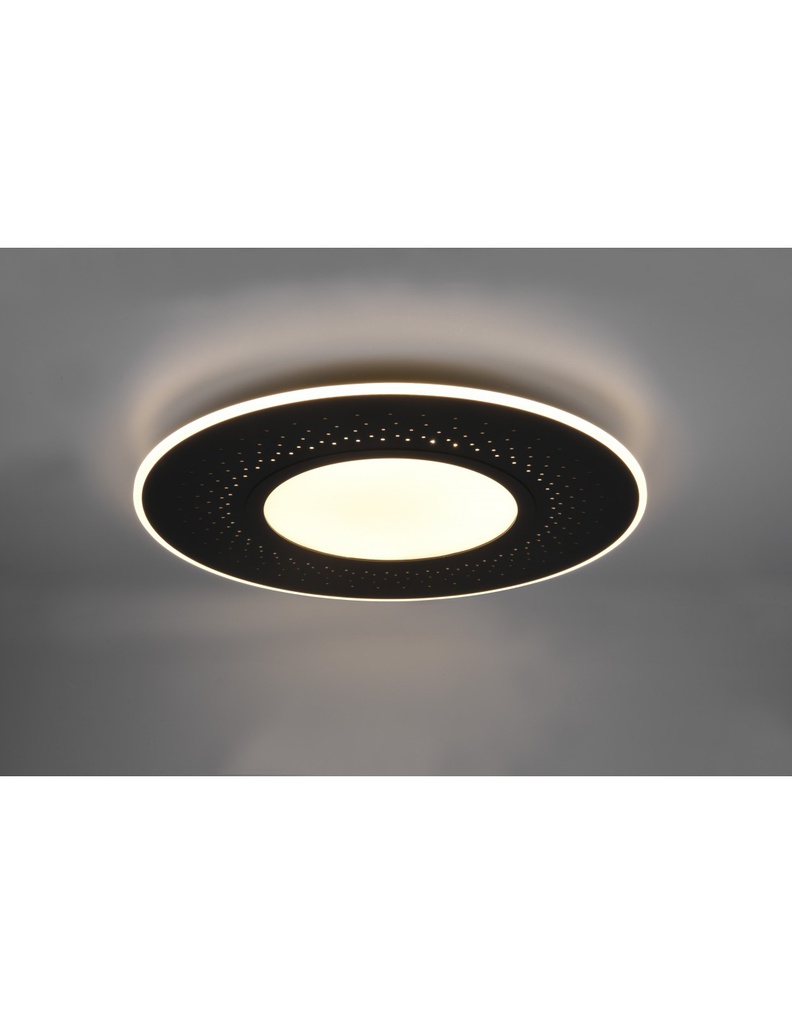 Grande Plafoniera Moderna Verus Nero Led Dimmer 70w Trio Lighting