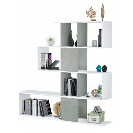 KIT LIBRERIA'ZIG-ZAG' 145X29X145H BIANCO-CEM.