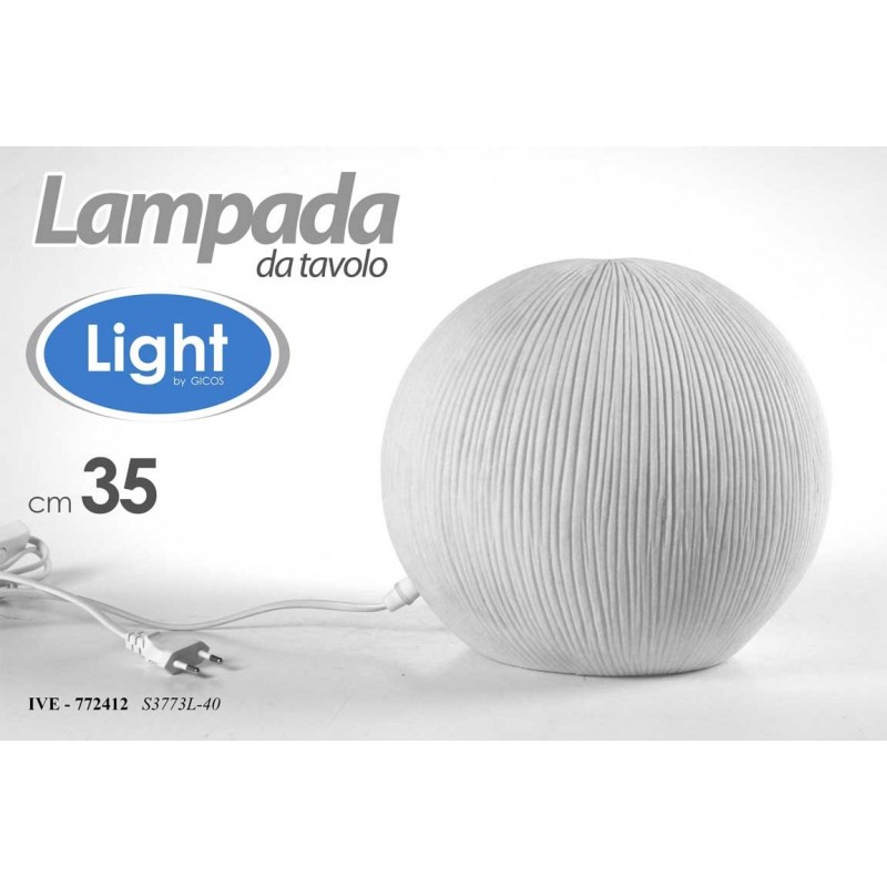 Lampada a sfera da tavolo bianca design cm 35 x 32 h