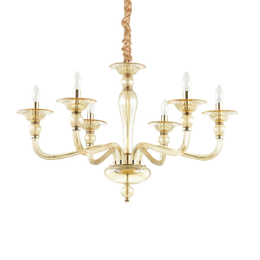 Lampada a sospensione ambra D 850 x H min 800 - max 1700 mm