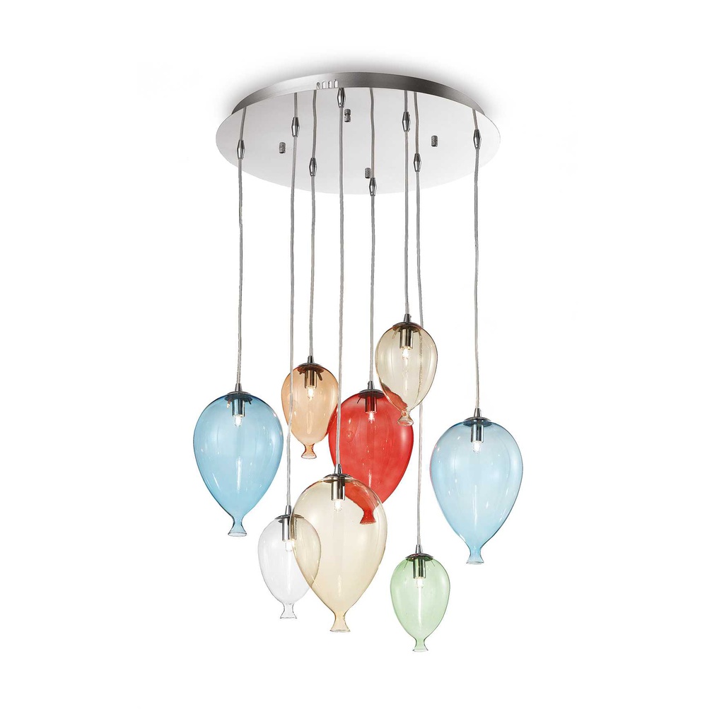 Lampada a sospensione multicolor D 500 x H min 490 - max 1030 mm