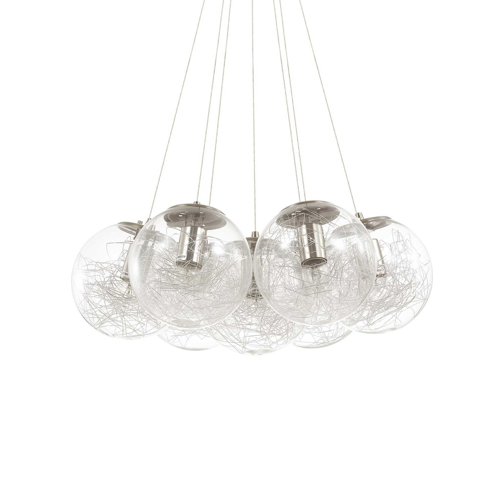Lampada a sospensione nickel D 600 x H min 450 - max 1400 mm