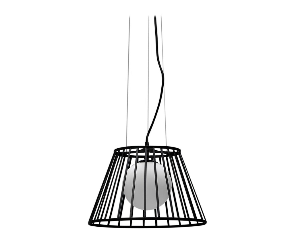 Lampada a sospesione in metallo con paralume nero D25/35xD20/35x120h cm