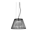 Lampada a sospesione in metallo con paralume nero D25/35xD20/35x120h cm