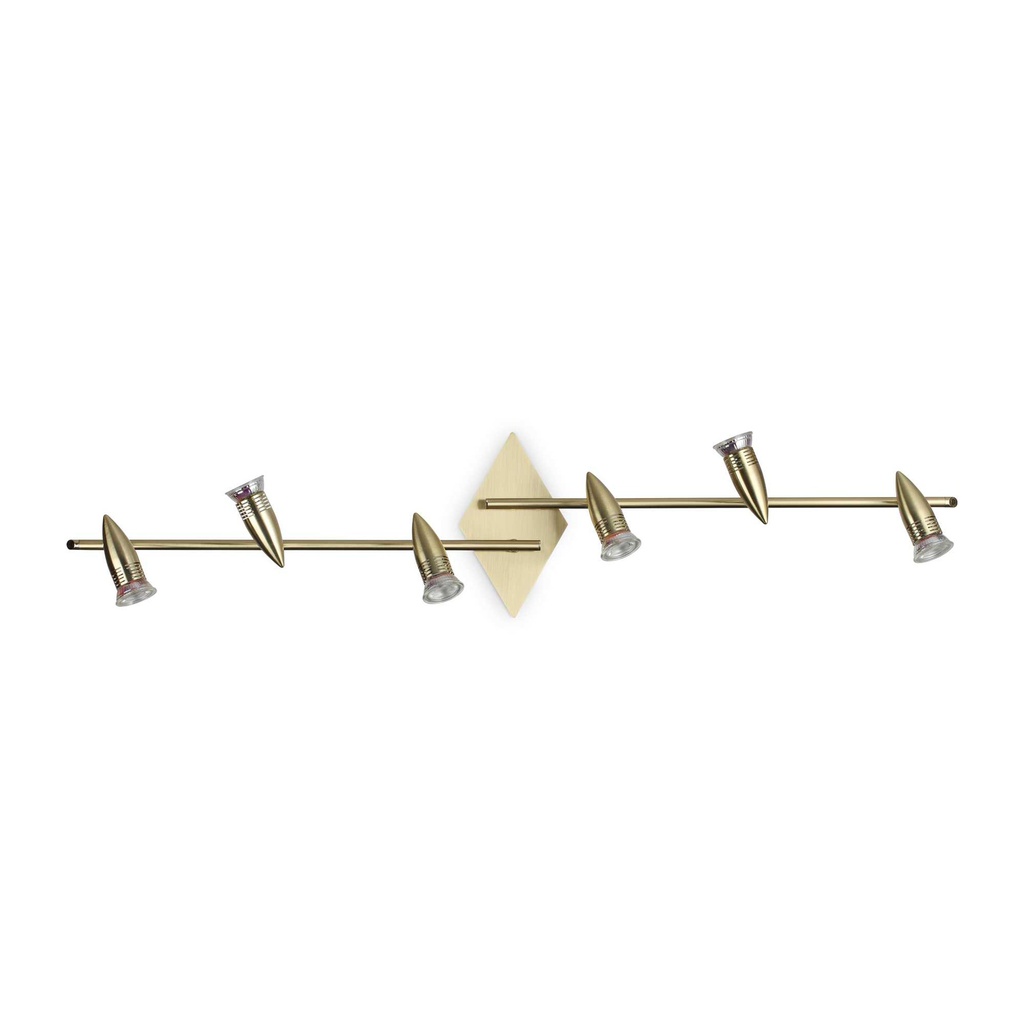 Lampada da soffitto Alfa PL6 in ottone - L1065xH160xP220mm