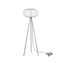 Lampada da terra in acciaio con paralume nero lucido 50x50x150h cm