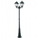 Lampada da terra in alluminio pressofuso con diffusori in vetro trasparente, altezza max 210mm, alimentazione 230V ~ 50Hz, IP43 nero