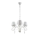 Lampadario moderno a 3 luci bianco con paralumi in tessuto cm 55