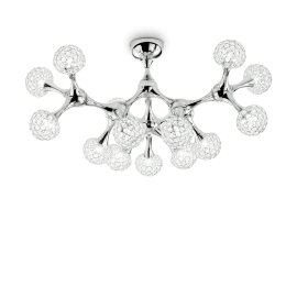 Lampadario moderno da soffitto 15 luci cromo D 75 x H 45 cm