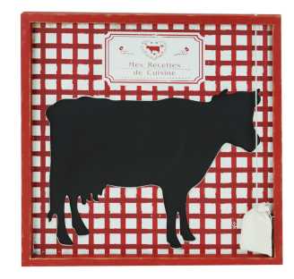 Lavagna c/mucca ld-2595 cm. 40 x 40 x 2