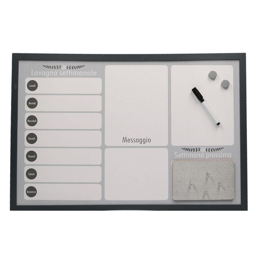 Lavagna magnetica agenda con sughero e pennarello cm 60x40x1