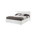Letto matrimoniale c- contenitore in ecopelle Bianco 182x205xh.120 cm