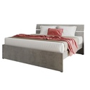 Letto matrimoniale per camera colore grigio cemento cm 200x171xH 98