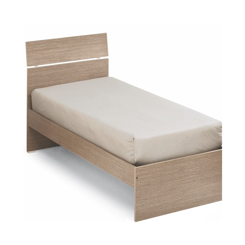 Letto singolo per camera colore Olmo cm 200x85xH 98