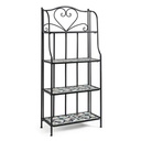 Libreria pieghevole Positano 4 piani in metallo stile country cm 57x28x133h