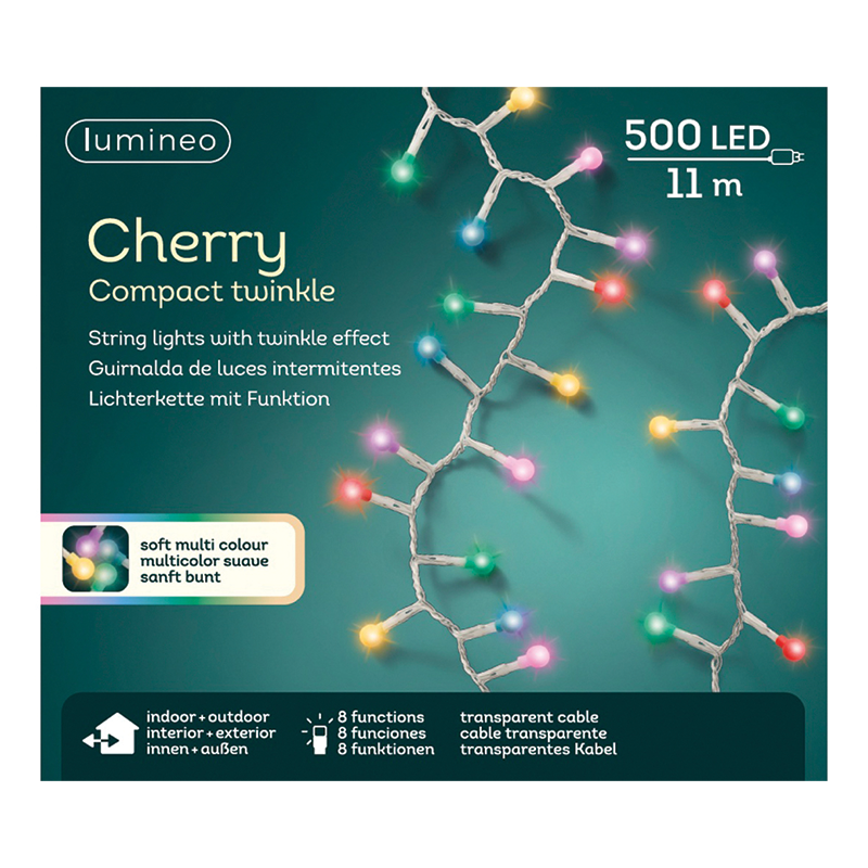 Luci di natale Cherry 500 led 11m multicolor suave