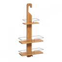 Mensola in metallo e bamboo Naturale tre ripiani con gancio 30x12x h70 cm