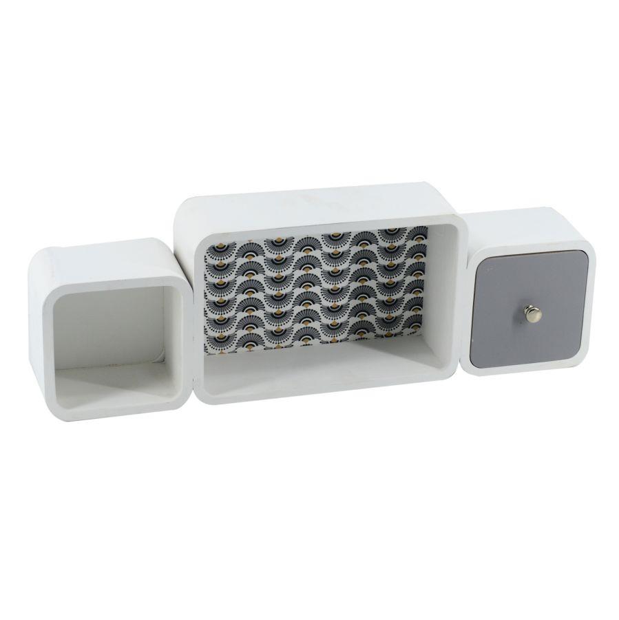 Mensola legno artemide 2 vani + 1 cassetto rettangolare cm 49