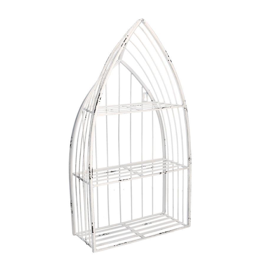 Mensola metallo bianco 3 piani cm29x12h55