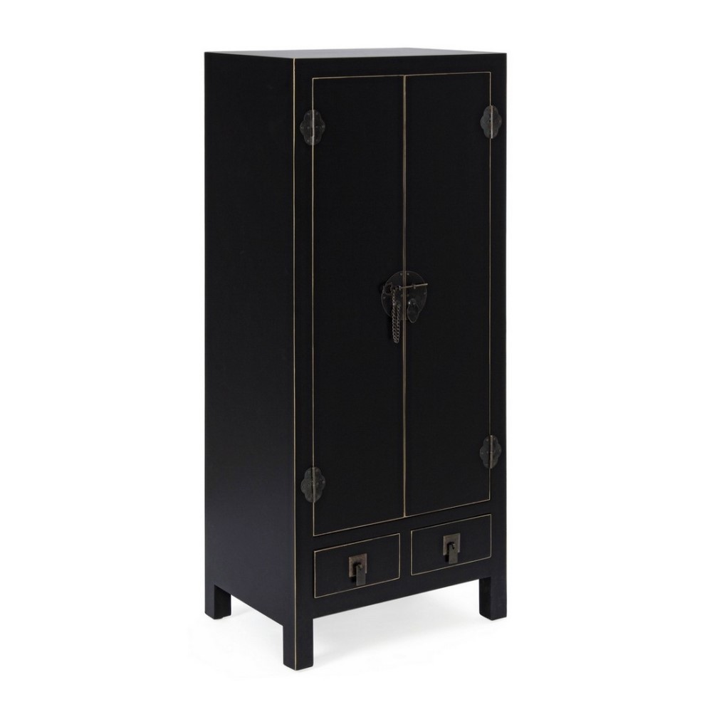 Mobile 2 ante - 2 cassetti pechino nero in legno stile design