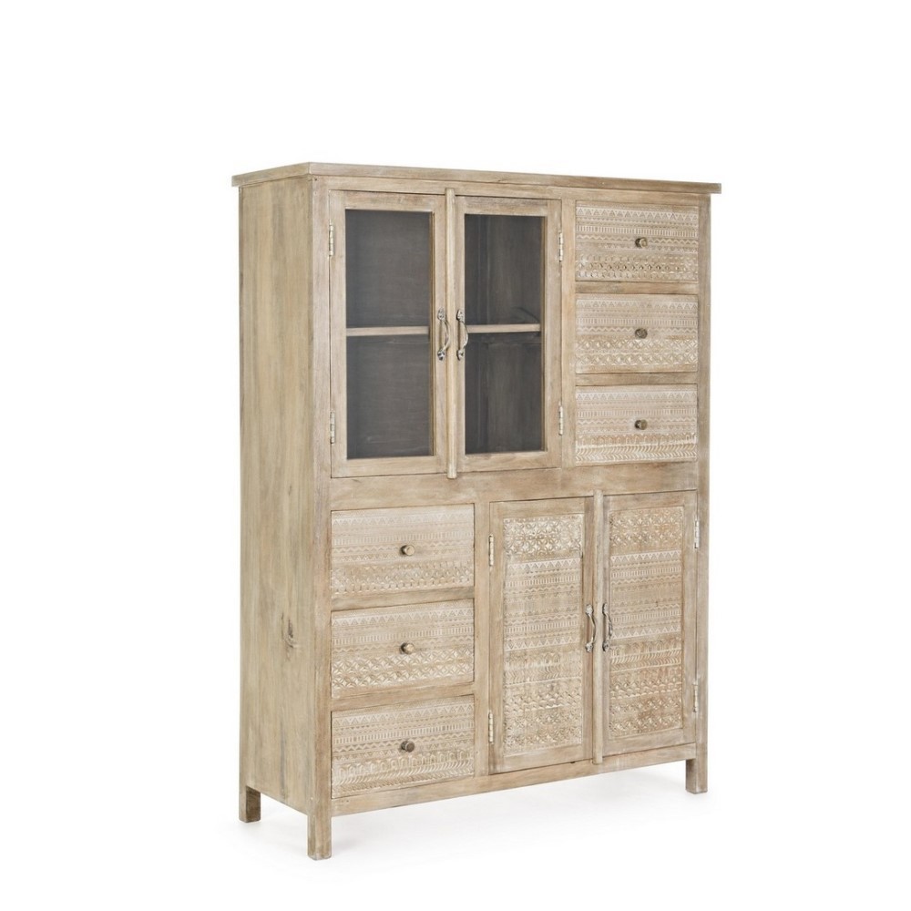 Mobile 4 ante 6 cassetti Mayra in legno naturale
