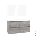 Mobile bagno sospeso rovere grigio 100x43x56 cm