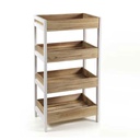 Mobile scaffale 4 ripiani contenitore 46x30xh.80 cm