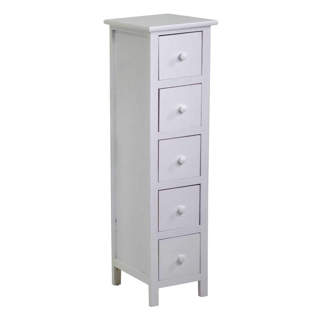Mobiletto Eleonora bianco 5 cassetti cm 25x28h92