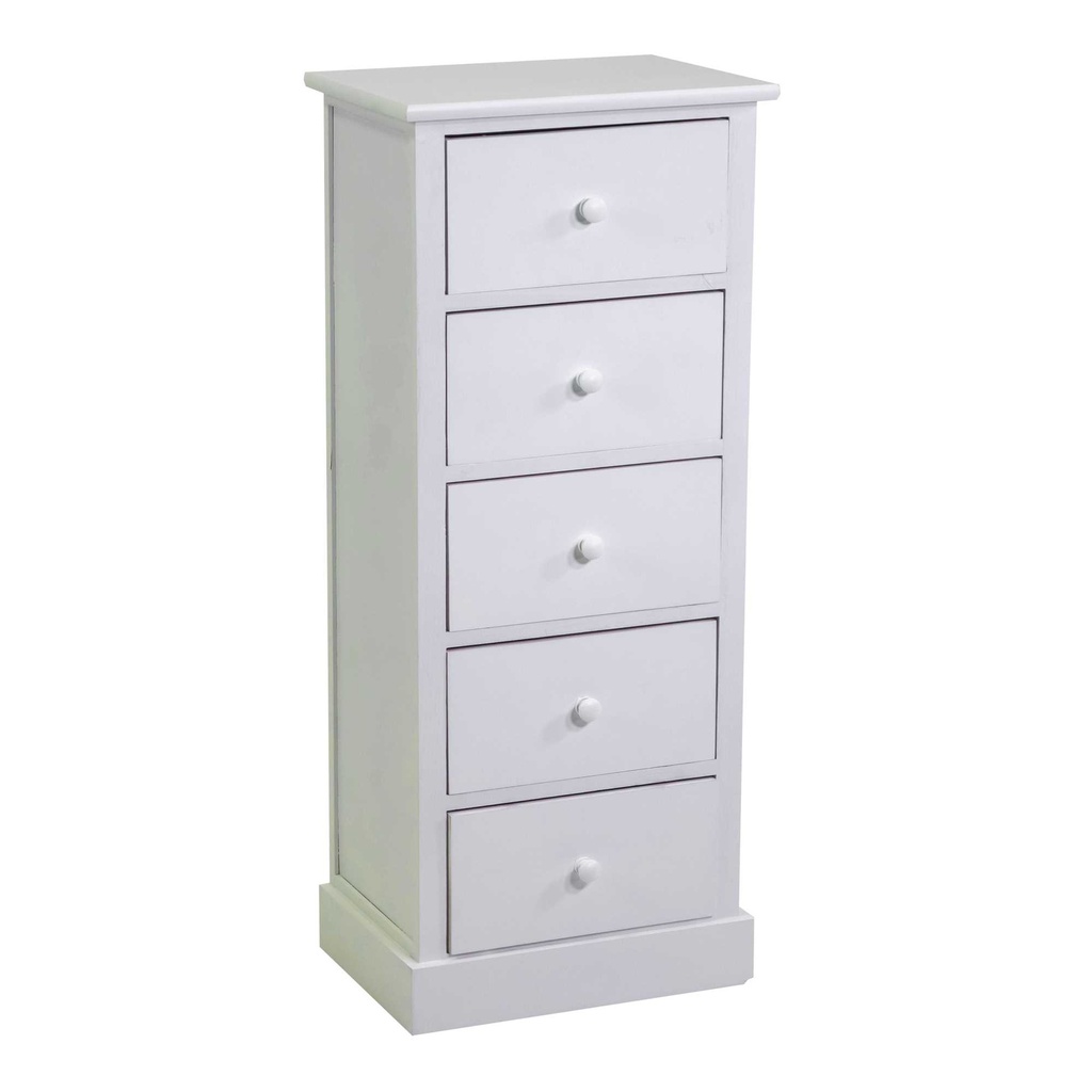 Mobiletto Eleonora cassettiera bianco 5cassetti cm 38x28h91