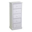 Mobiletto Eleonora cassettiera bianco 5cassetti cm 38x28h91