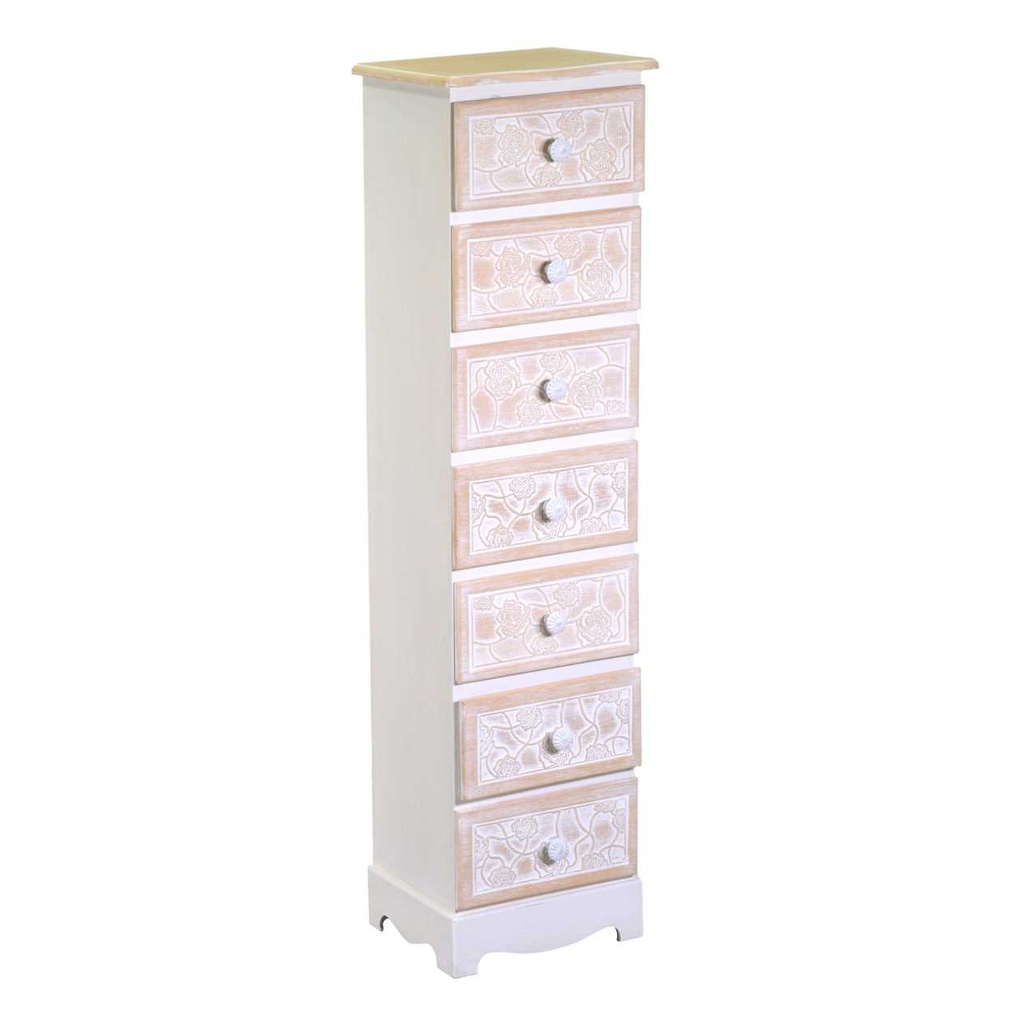 Mobiletto legno andorra 7 cassetti cm 29x23h109
