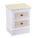 Mobiletto legno losanna 2 cassetti crema cm 37x30h49