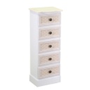 Mobiletto legno losanna 5 cassetti crema cm 29x23h81